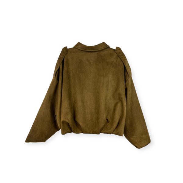 Oversized Suede Jacket in Rich Brown - Image 3