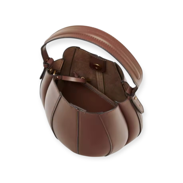 Chic Pleated Bucket Bag in Wine Red - Image 2