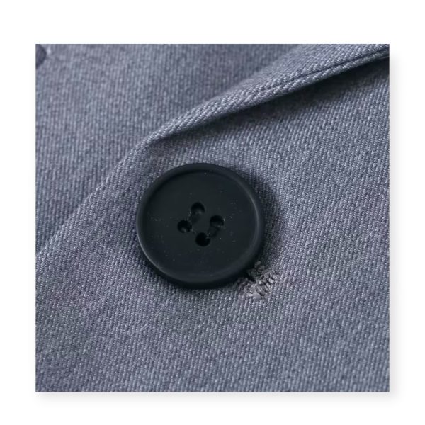 Classic Double-Breasted Oversized Blazer in Grey - Image 6