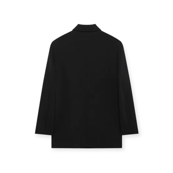 Classic Double-Breasted Oversized Blazer in Black - Image 4