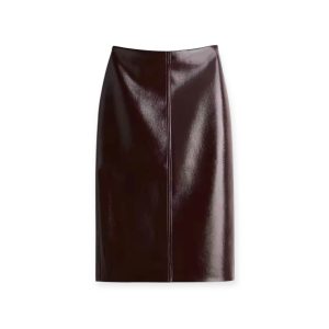 Wine Red Faux Leather Pencil Skirt – Co-ord Collection