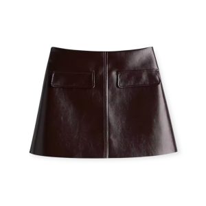 Wine Red Faux Leather Mini Skirt – Co-ord Collection