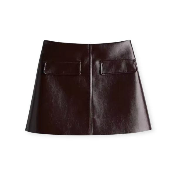 Wine Red Faux Leather Mini Skirt – Co-ord Collection