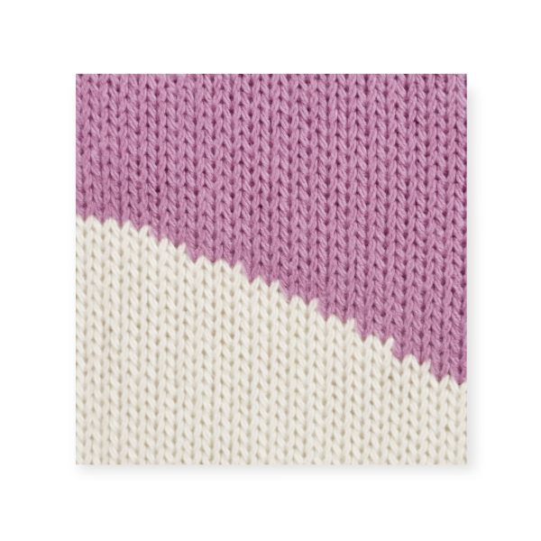 Cozy Knit Hoodie Sweater – Lilac & White - Image 2